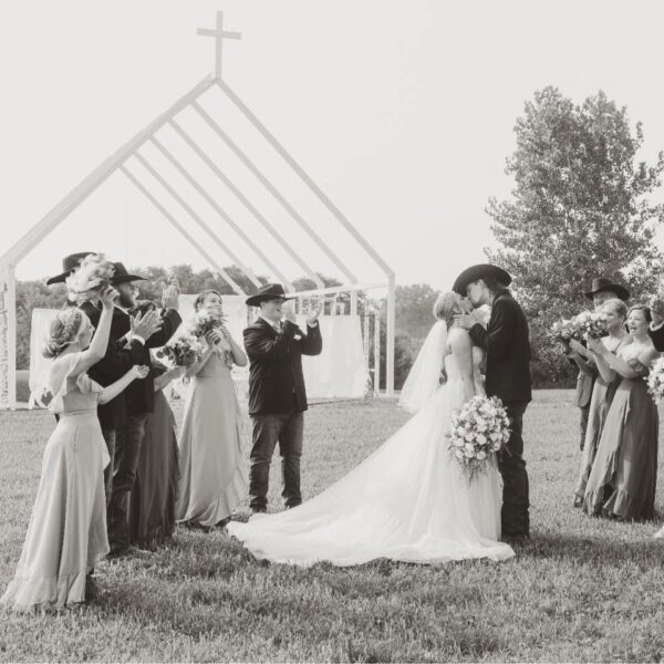 Bride and groom at Irish Hills Wedding Barn near Ann Arbor, Michigan
